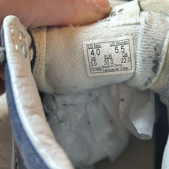 💙 Vans Sk8-Hi Navy & White High-Top Sneakers - Women’s 5.5 / Men’s 4 - Picture 5 of 6